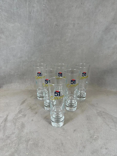 Lot de 6 verres Pastis 51 Made in France Vintage 1970 - France