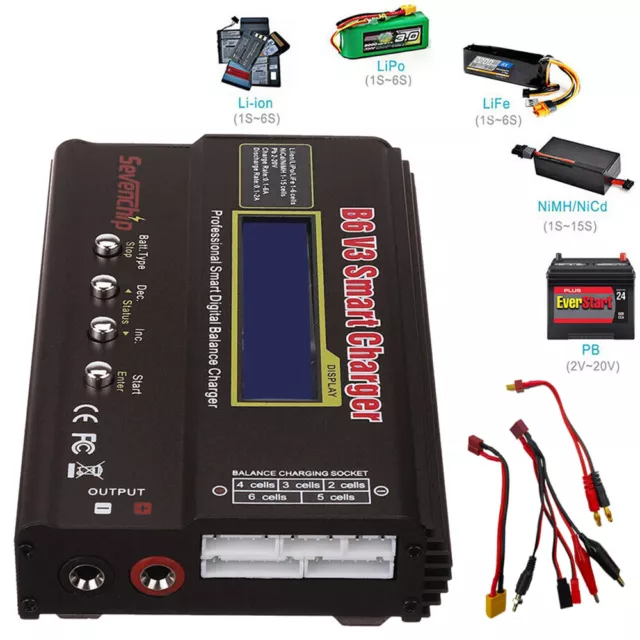 80W 6A Lipo Battery Balance Charger Discharger Upgrade Version & Charging Cable