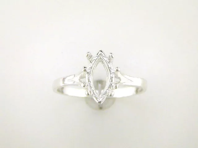 Marquise Split Shank Solitaire Ring Setting Sterling Silver