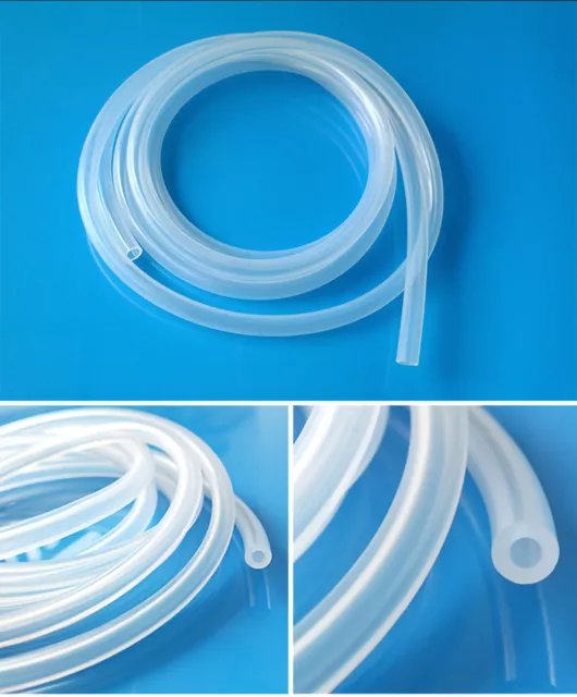Soft Clear Silicone Tube 0.8 - 19mm ID Food Safe High Temp for Peristaltic Pump
