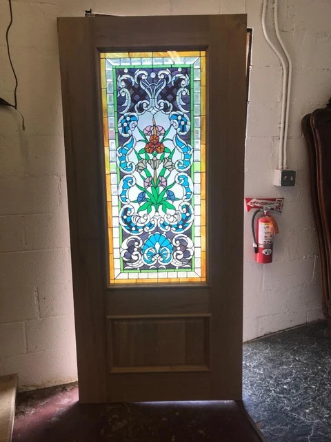 Beautiful Stained Glass Estate Entry Door With Safety Glass - Jhl2147-78