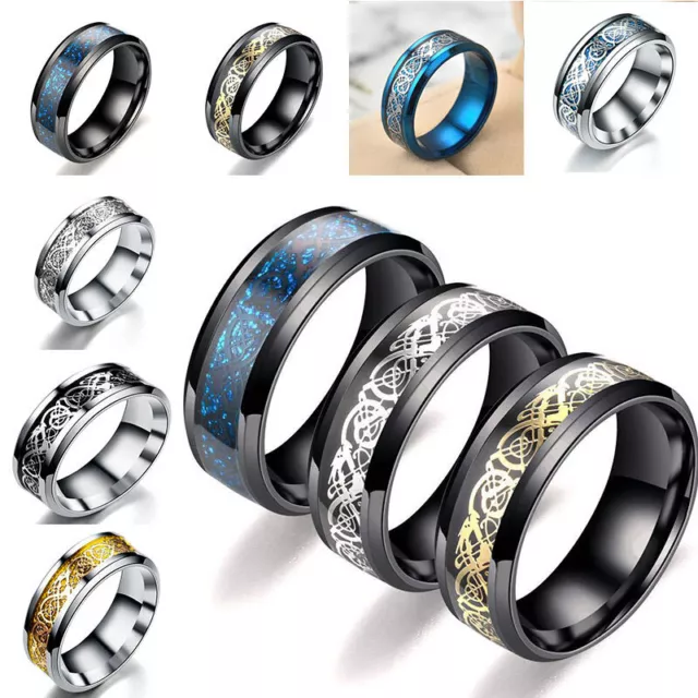 Mens Thumb Ring Womens Stainless Silicone Steel Ring Matte Engagement Ring 8MM