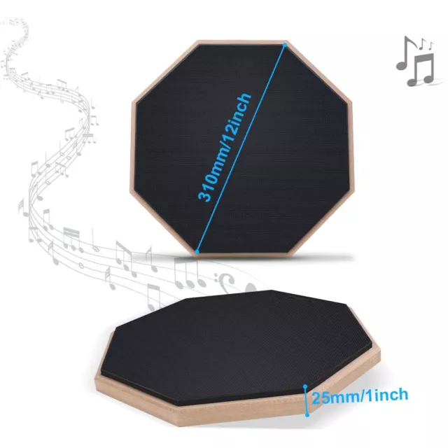 12Inch Silent Drum Pad Dumb Drum Beginner Rubber Practice Pad with 5A Drum Stick 2