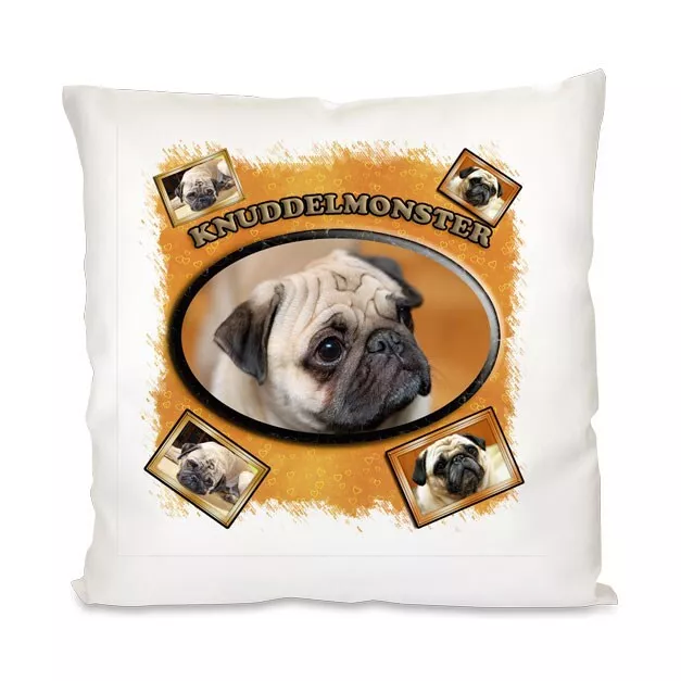 Mops Kissenbezug Neu  Kissenhülle  Pug Hund Geschenk