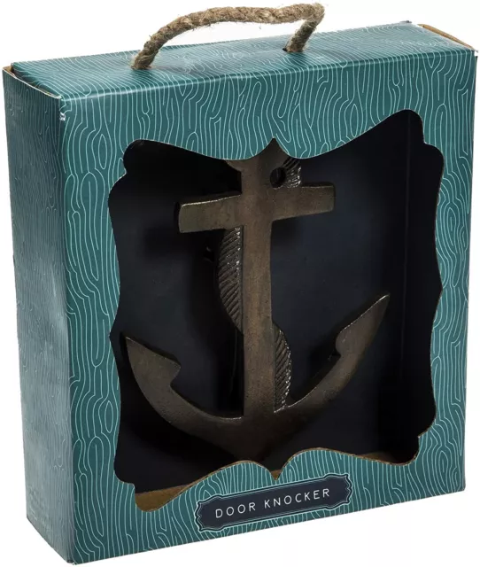 Home Essential Nautical Themed Anchor w/ Rope Coastal Decor Iron Door Knocker 6"