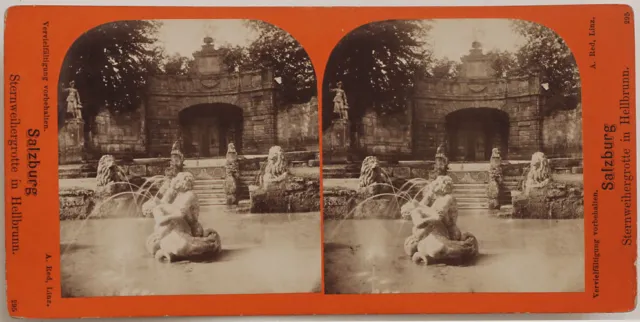 Original ca. 1900 Stereoaufnahme SALZBURG Hellbrunn von A. RED