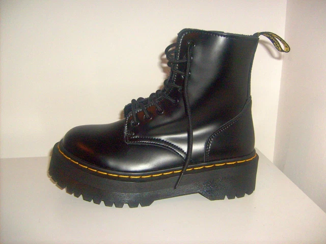 DR MARTENS EC005 Black 11822002 Soft Leather 8 Eyelet Lace Boots UK ...