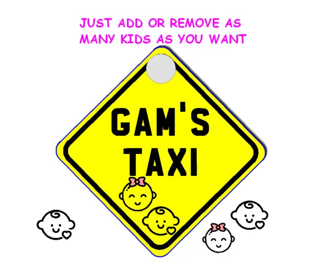 Cartel de coche colgante de taxi personalizado para juegos niño/bebé/adolescente/broma/regalo
