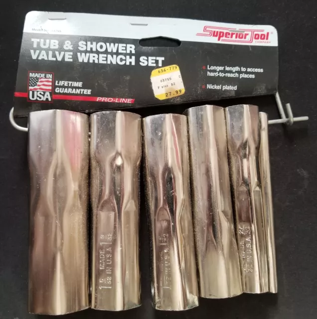 Tub & Shower Valve Socket Wrench Set with Bar Handle