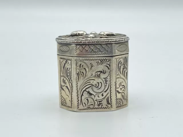 Antique Dutch Silver Peppermint Box 19th Century 2