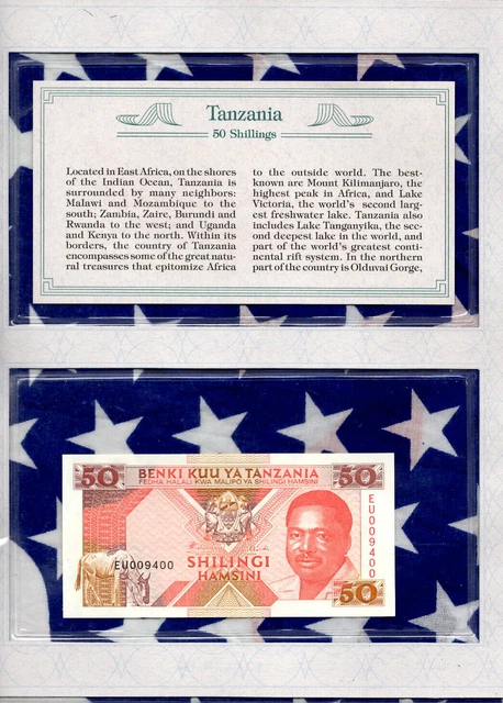 *Most Treasured Banknotes Tanzania 1993 50 Shilingi UNC P-23 Low EU009400