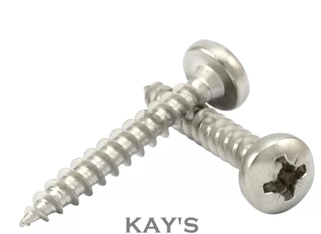 POZI DRIVE PAN HEAD CHIPBOARD WOOD SCREWS A2 STAINLESS STEEL 3mm 4mm 5mm 6mm