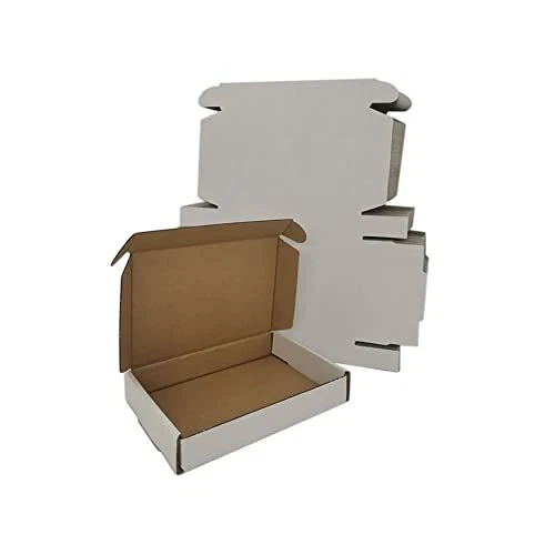 6x4x1'' Shipping Boxes, White Corrugated Cardboard Literature Mailers,