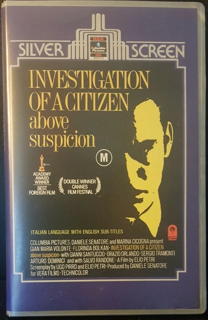 Elio Petri's Investigation of a Citizen Above Suspicion - one owner PAL VHS