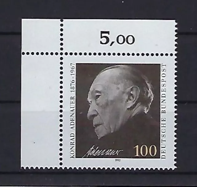 BRD 1992 - 25. Todestag Konrad Adenauer - Mi. 1601 ** ER s. Abb. u. Beschr.