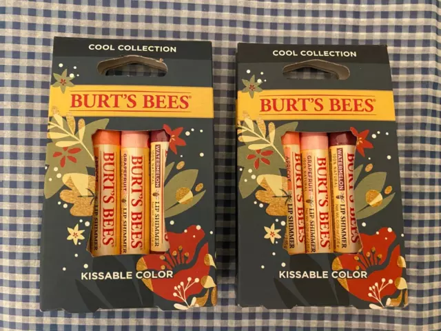 2 BOX  ( Total of 6 Balms ) Burt's Bees COOL COLLECTION  KISSABLE COLOR Lip Balm