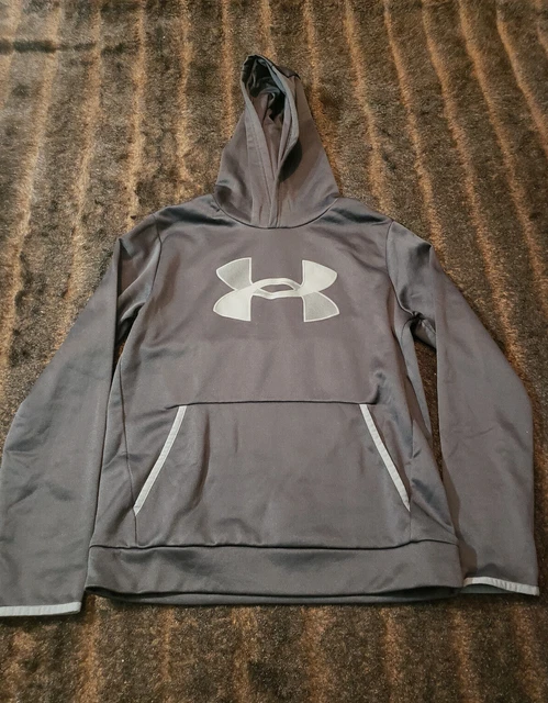 Under Armour Loose Boys Youth Large Black Long Sleeve Hoodie Sweatshirt