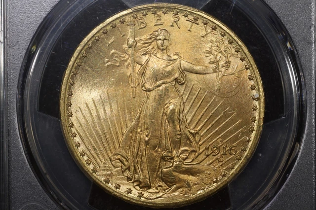 1916-S $20 Saint, tough date, PCGS MS-64