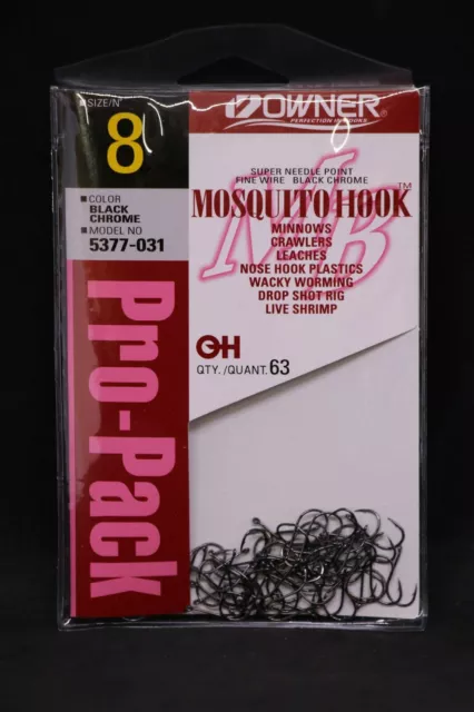 LOT OF 4 Owner Mosquito Hook Size 12 Black Chrome 12 Units - 5177