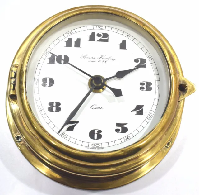 Marine Vintage Uhr Benora Hamburg Since 1886 Captain Messing Quarz Nautisch