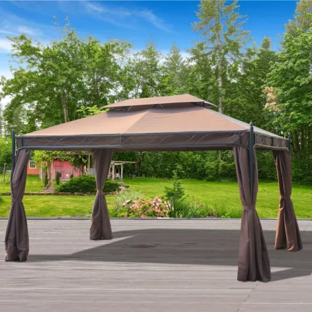 Outsunny (3m x 4m) Marquee Patio Tent Canopy Shelter Roof - Heavy Duty Gazebo