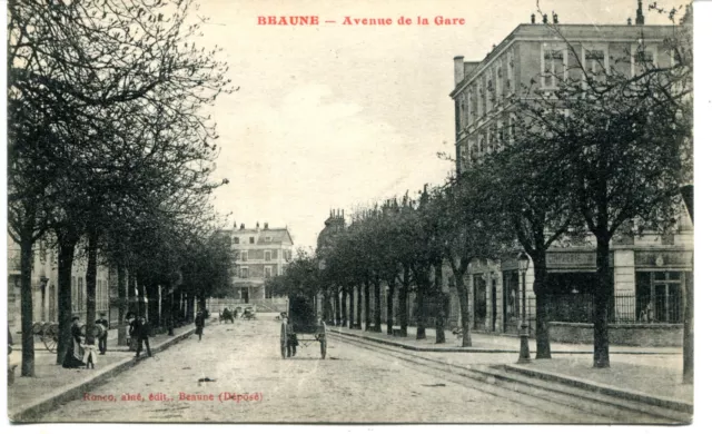 France Beaune - Avenue de La Gare Vieux Rare Vue Carte Postale