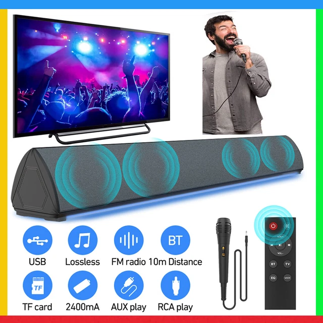 WIRELESS SOUNDBAR TV Speaker Home Theater Sound Bar Bluetooth Subwoofer