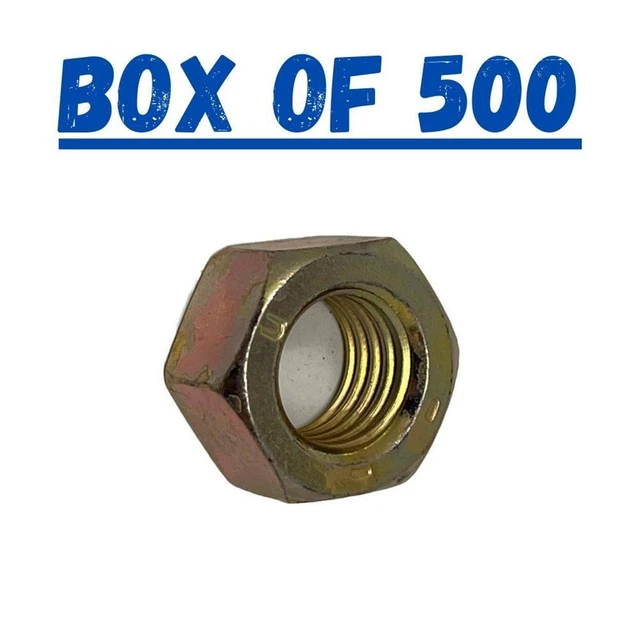 Nucor 5/8-11 Finished Hex Nuts / Grade 8 / Zinc Yellow - QTY 500