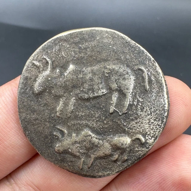 Genuine 1000+ Years Old Ancient Burmese Pyu  Silver Plated Old Coin