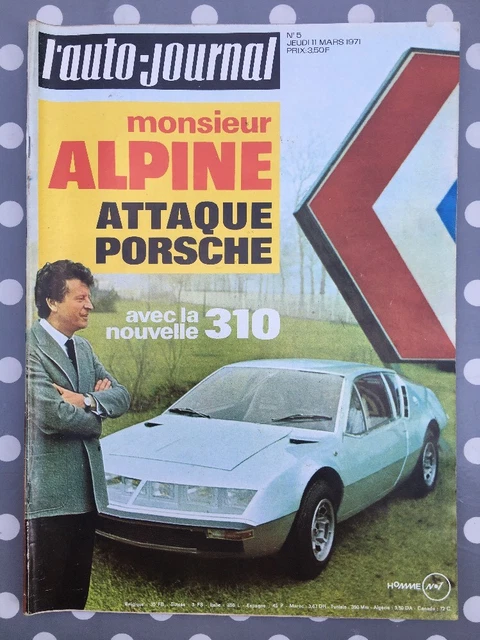 Revue Auto Journal N°3 - 11 Février 1971 - Dossier Nouvelles Renault - Bon État