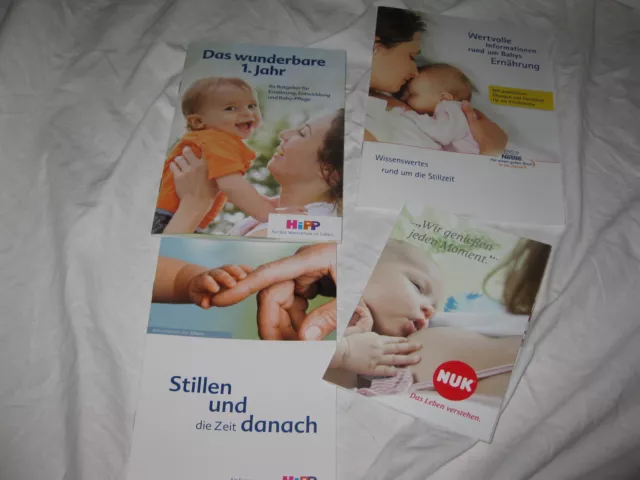 neu! 4 Hefte Broschühren über Babys Ernährung Stillen + 1. Jahr Hipp  Nuk Nestle