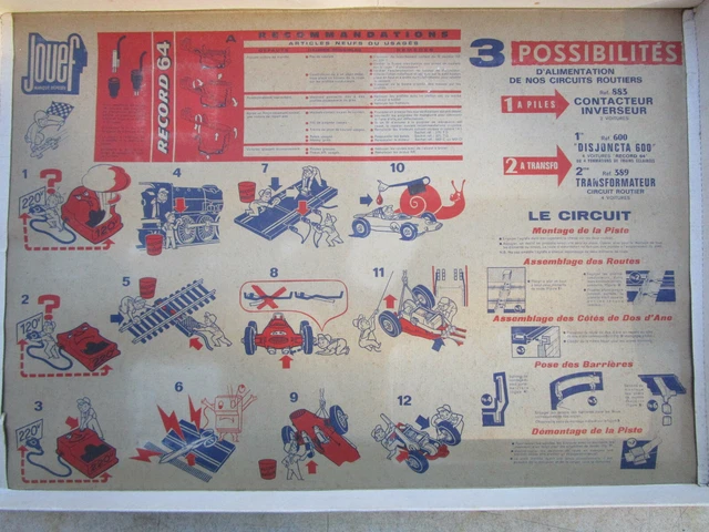 JOUET ANCIEN COFFRET Jouef 1970 circuit auto Record 64 virage relevé