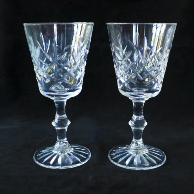 A Pair Of Edinburgh Crystal Lomond Cut Pattern White Wine Or Sherry Glasses