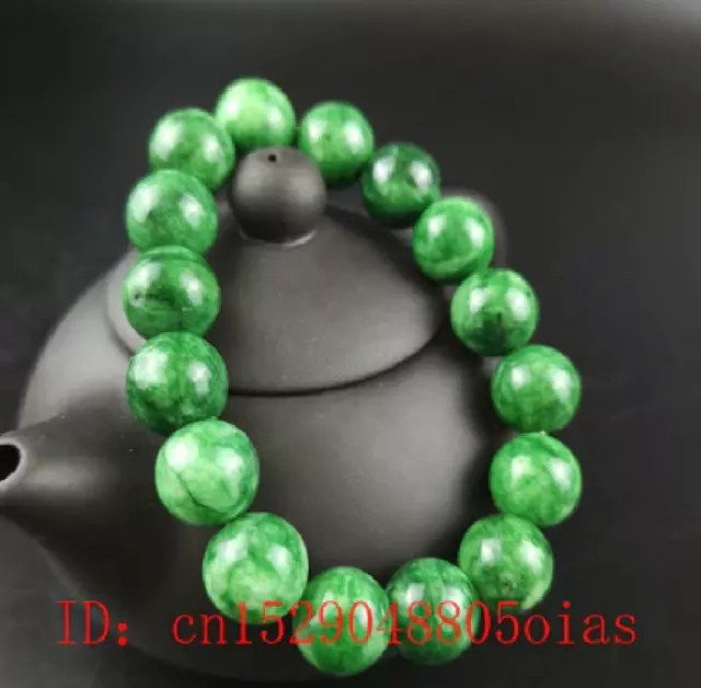 Pierre Précieuse Bracelet Powerbeads Perles Jade 8mm Mala Buddha Prière Vert