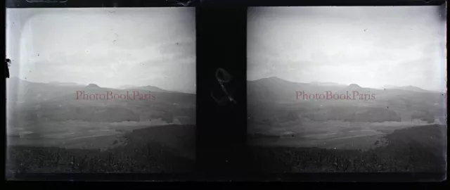 FRANCE Puy Paysage Photo NEGATIVE Stereo Plaque PL28L4n7 Vintage c1910