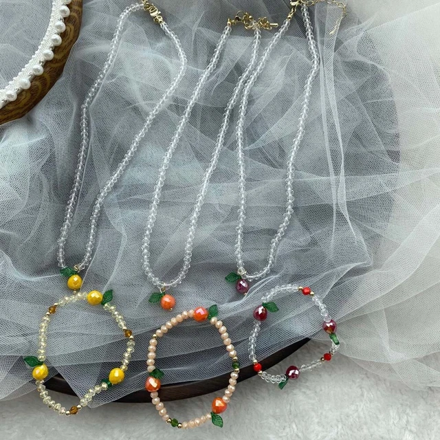 Plastic For Women Ring Beaded Necklace Fruit Shape Bracelet Jewelry Accessories