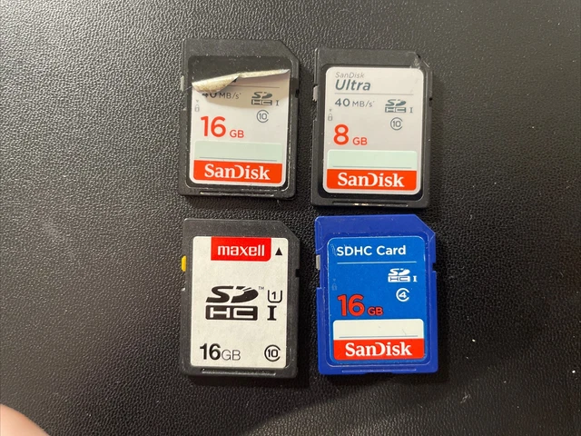 3X 16GB, 1X 8GB SanDisk Ultra SDHC Memory Card Class 10 40MB/s Maxwell ...