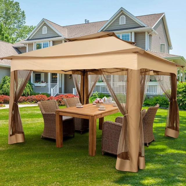 Pavillon 3x3m/3.3x3.3m Faltpavillon Wasserdicht Popup Garten Partyzelt Festzelt 10