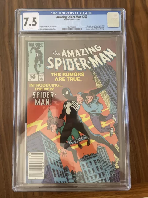 Amazing Spider-Man #252 CGC 7.5 - WP - Newsstand - 1st Appearance Black Costume