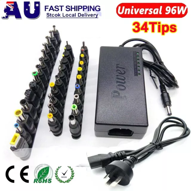 Universal Power Supply 96W for PC Notebook Laptop Charger Adjustable Adapter au