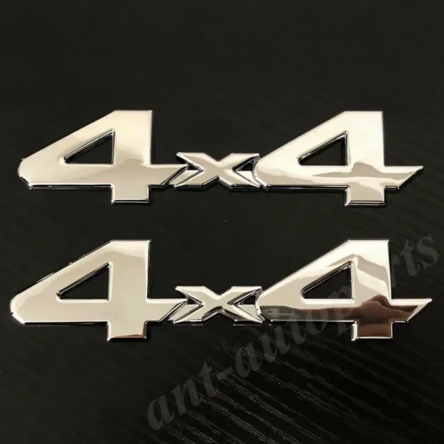2pc Metal Chrome 4X4 Emblems Fender Badge Car Rear Truck Decal Sticker