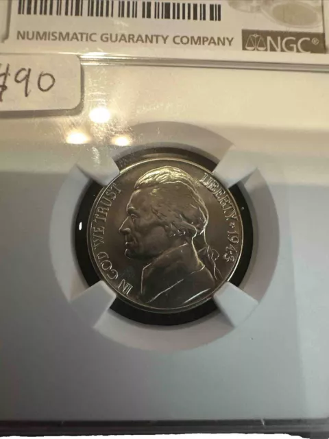 1943 D Jefferson Nickel 5c NGC Certified MS 67 High Grade