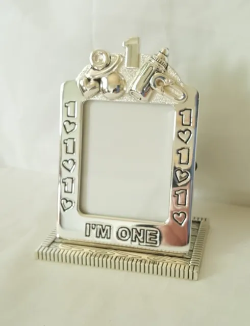 Sterling Silver Baby Photo Frame " I'm 1 Years Old " New Never Used.