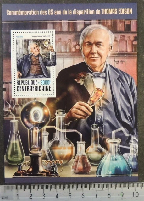 Central African Republic 2016 thomas edison inventor s/sheet mnh