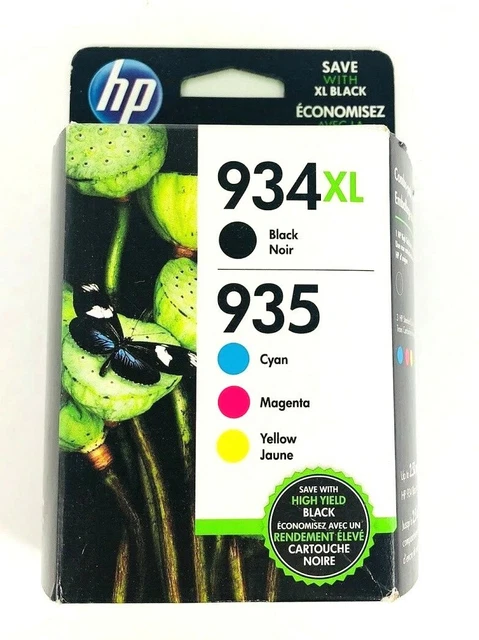 Genuine 4-Pack HP 934XL Black & 935 Cyan, Magenta, Yellow N9H66FN OPEN 2024