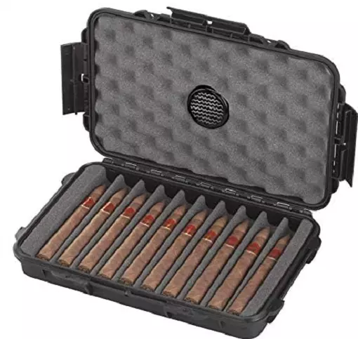 Waterproof Humidor Cigar Caddy Case with Built-in Humidifier Disc