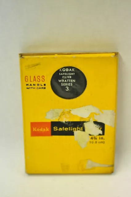 Kodak 3 1/4" x 4 3/4" No. 3 safelight filter. New old stock