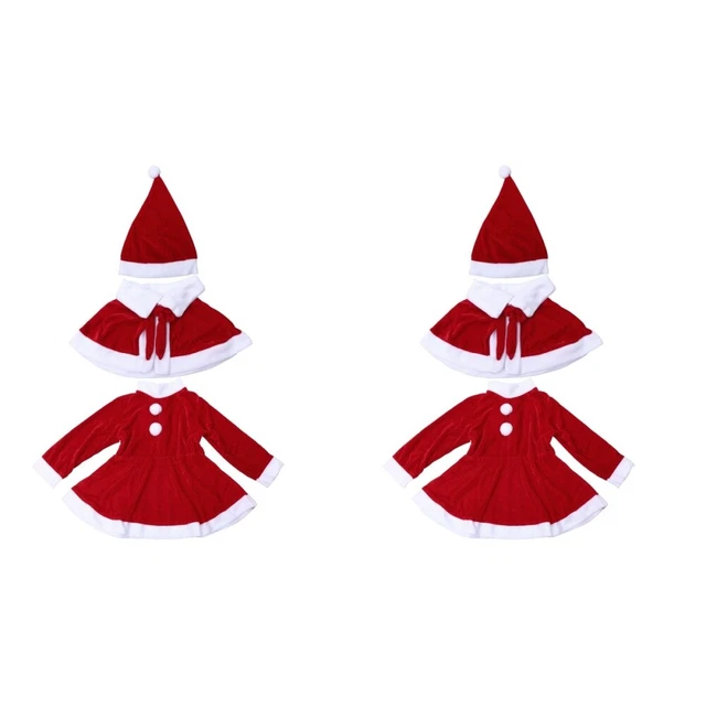 2x Abiti Santa per le Ragazze Costume di natale per le Ragazze