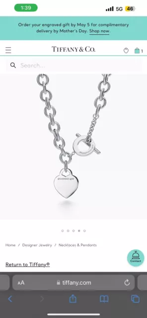 tiffany co sterling silver heart tag necklace 2