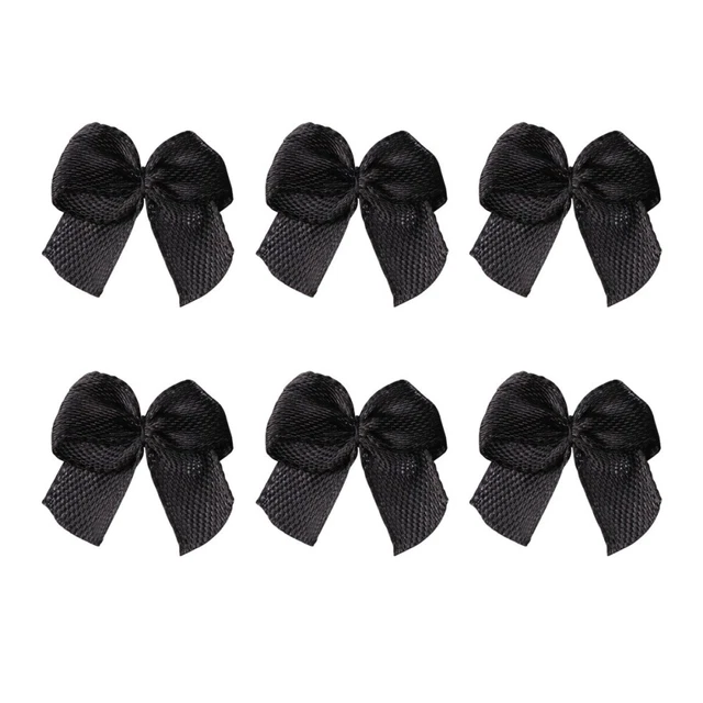 100 Pcs Decorations Attach Black Bows Girl Hair Bows Applique